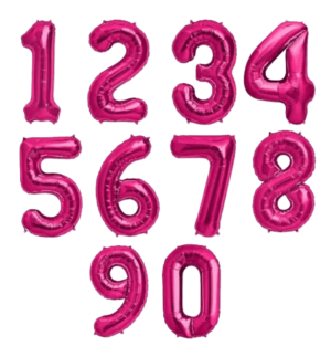 Numeros Rosa Fucsia 16"