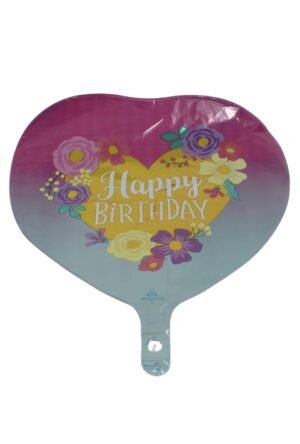 Corazon con Flores Happy Birthday