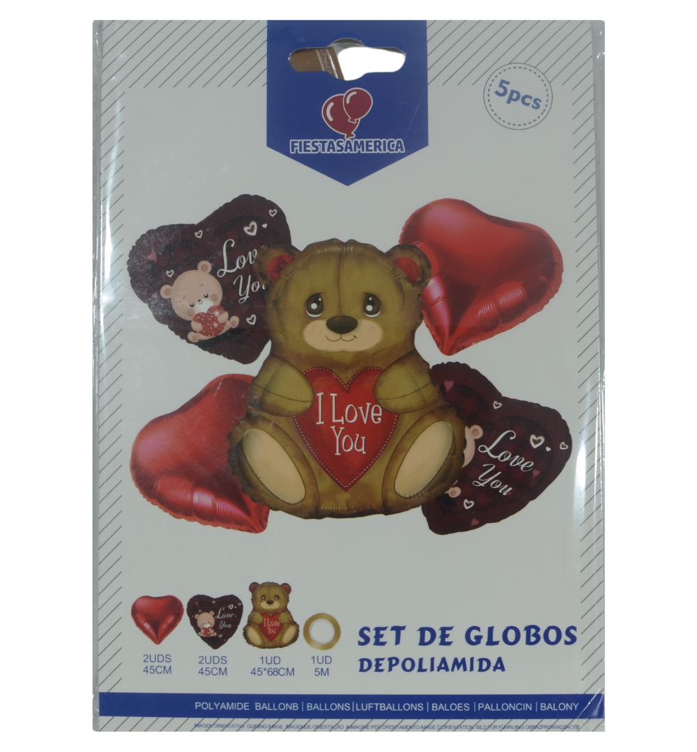 Globo Foil Oso 5 Piezas